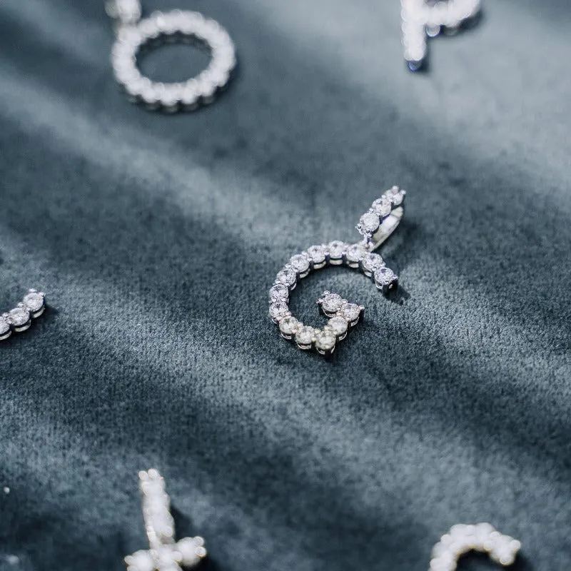 Single Diamond Letter Pendant