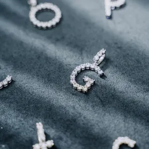 Single Diamond Letter Pendant