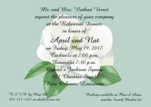 SINGLE MAGNOLIA BLOOM CUSTOM INVITATION