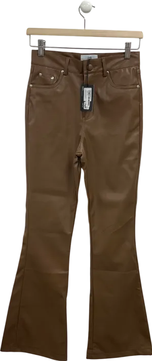 Sixth June Brown Flared Leather Style Trousers UK S