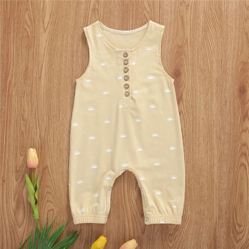 Sleeveless Baby Romper Yellow