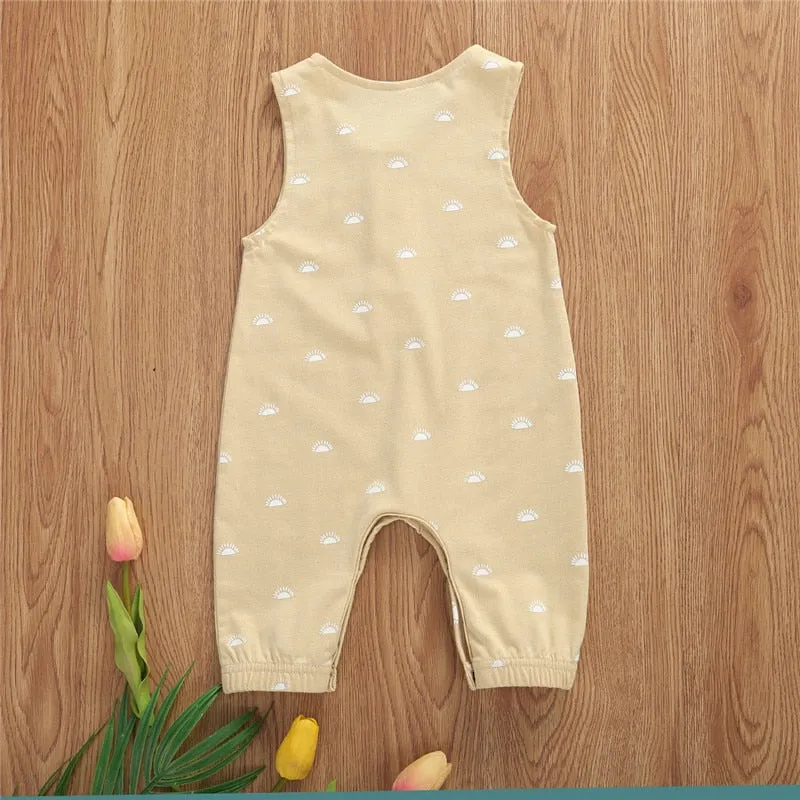 Sleeveless Baby Romper Yellow