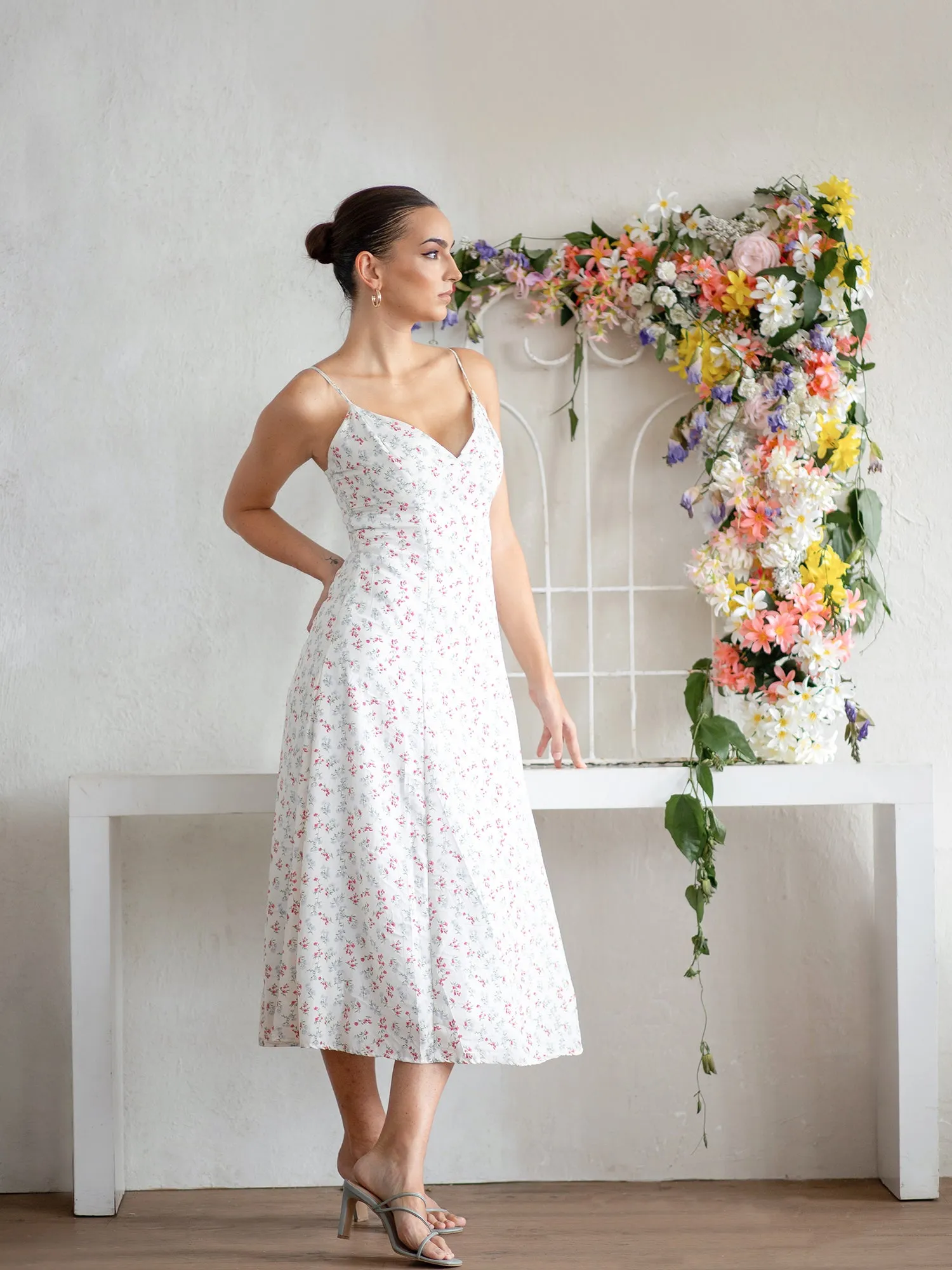 Sleeveless Bustier Midi Dress