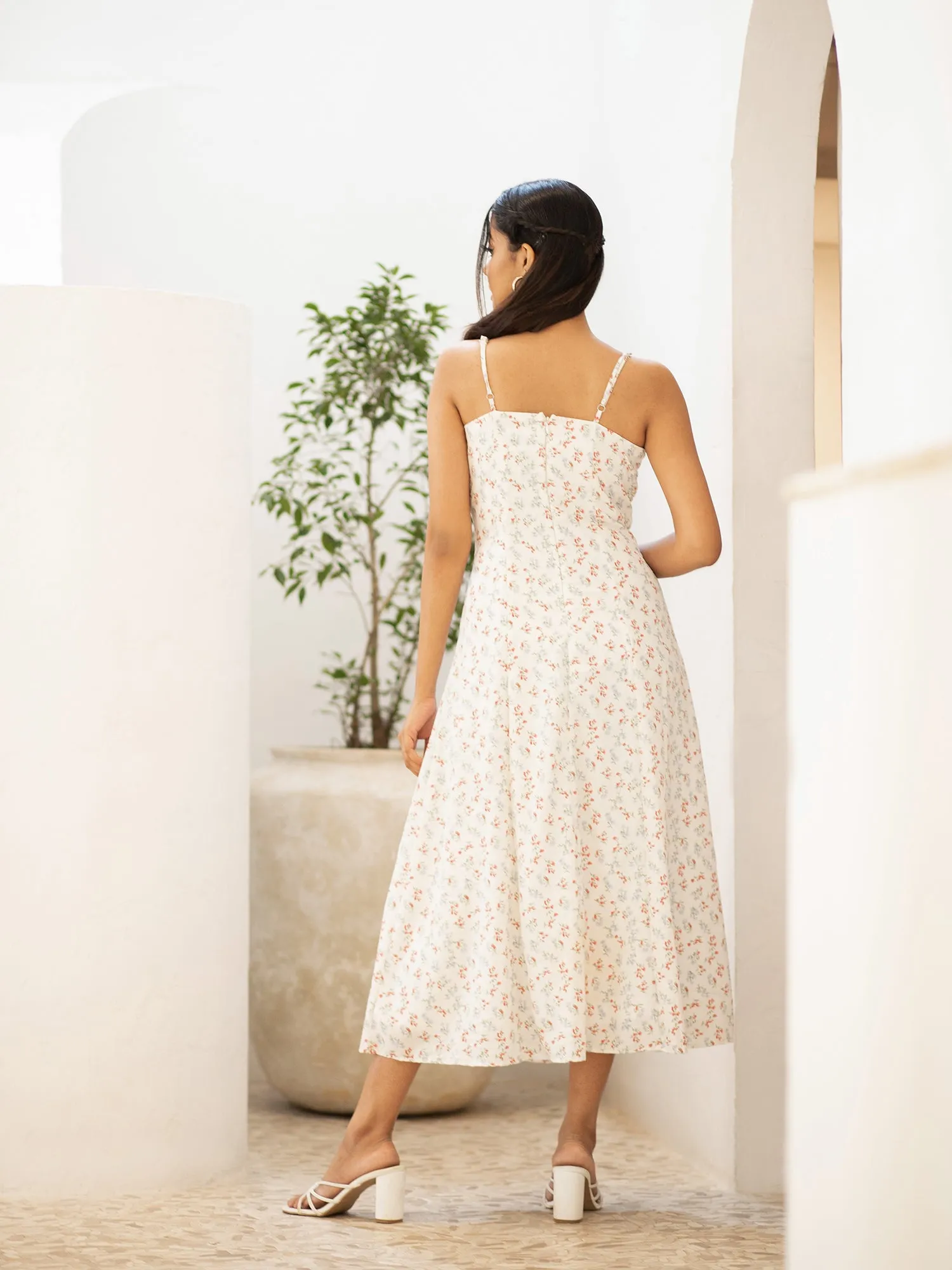 Sleeveless Bustier Midi Dress