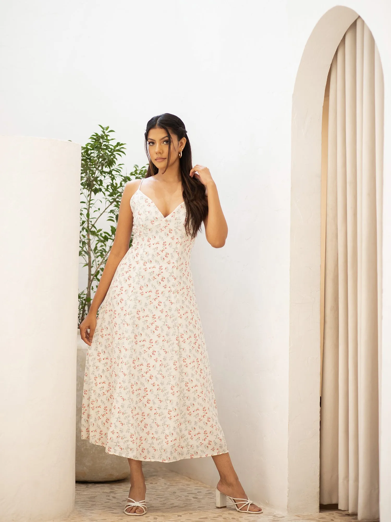 Sleeveless Bustier Midi Dress