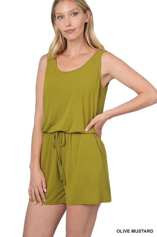 SLEEVELESS ROMPER WITH POCKETS