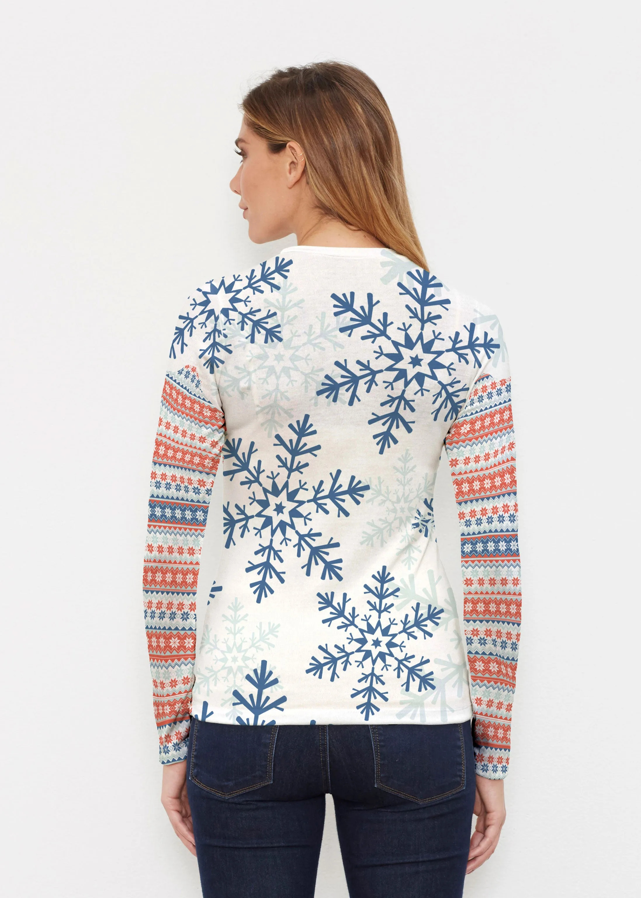 Snowflake Navy (13347) ~ Butterknit Long Sleeve Crew Top