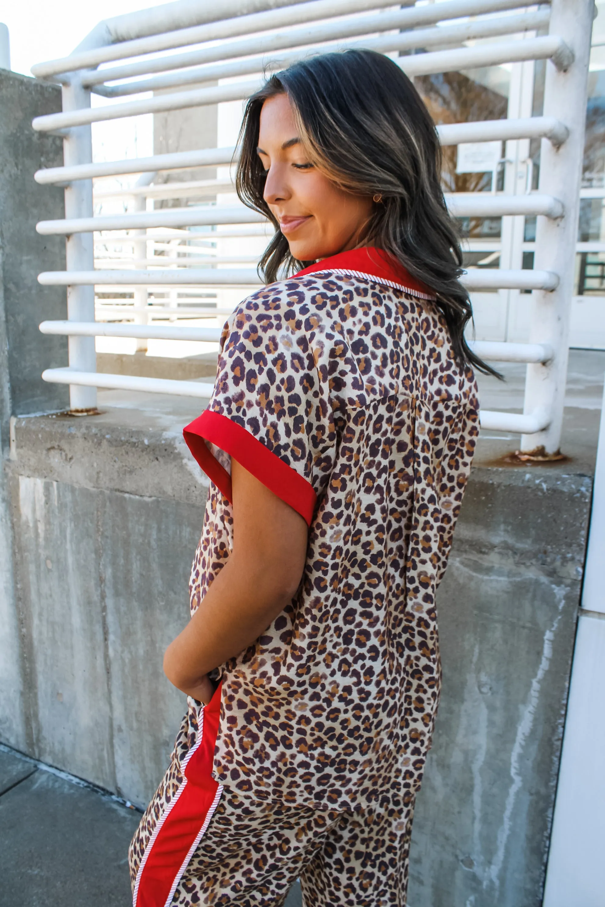 Social Season Leopard Button Up