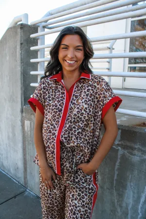 Social Season Leopard Button Up