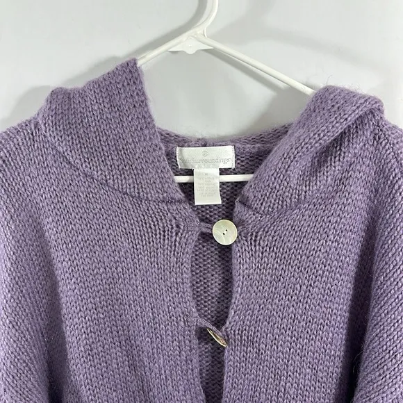 Soft Surroundings Mohair Wool Blend Hooded Sweater M