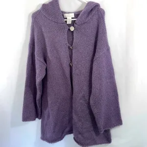 Soft Surroundings Mohair Wool Blend Hooded Sweater M