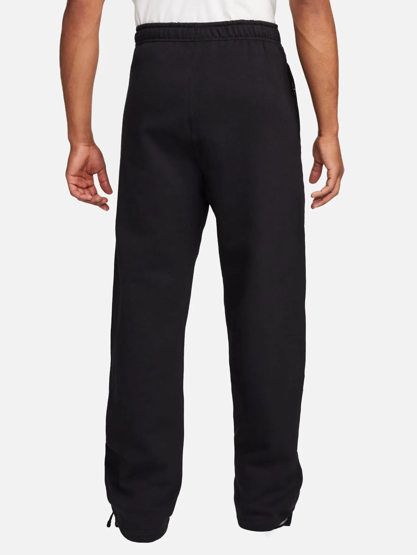 Solo Swoosh Men's Open-Hem Fleece Trousers - Black