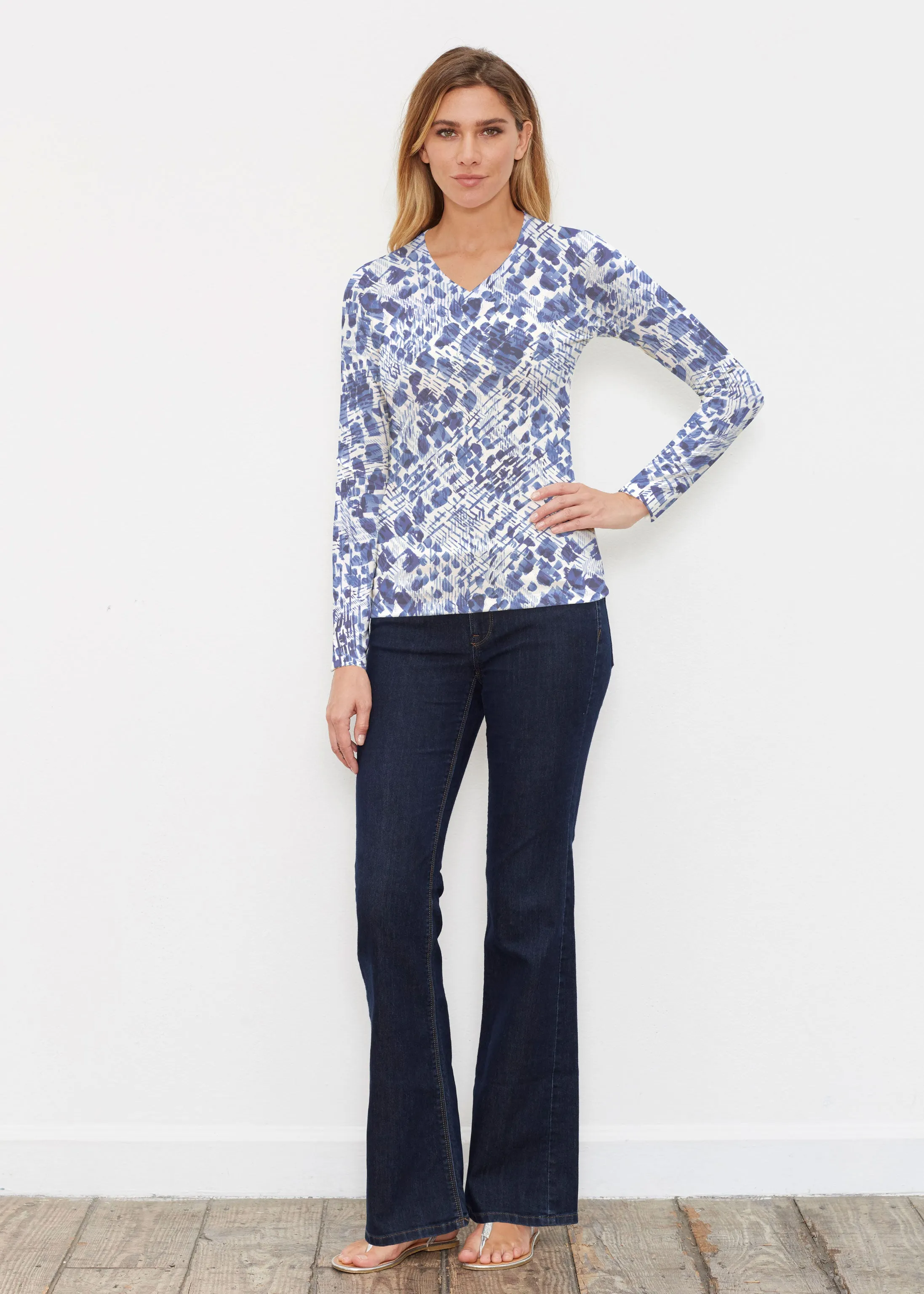 Sophia (8056) ~ Butterknit Long Sleeve V-Neck Top