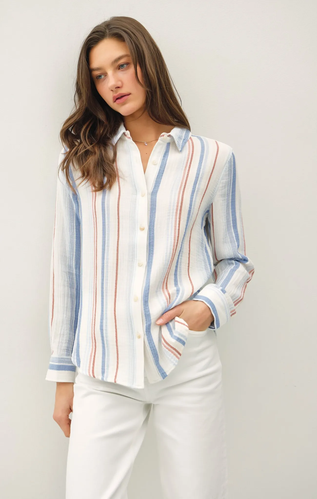 Sophia Stripe Button Up