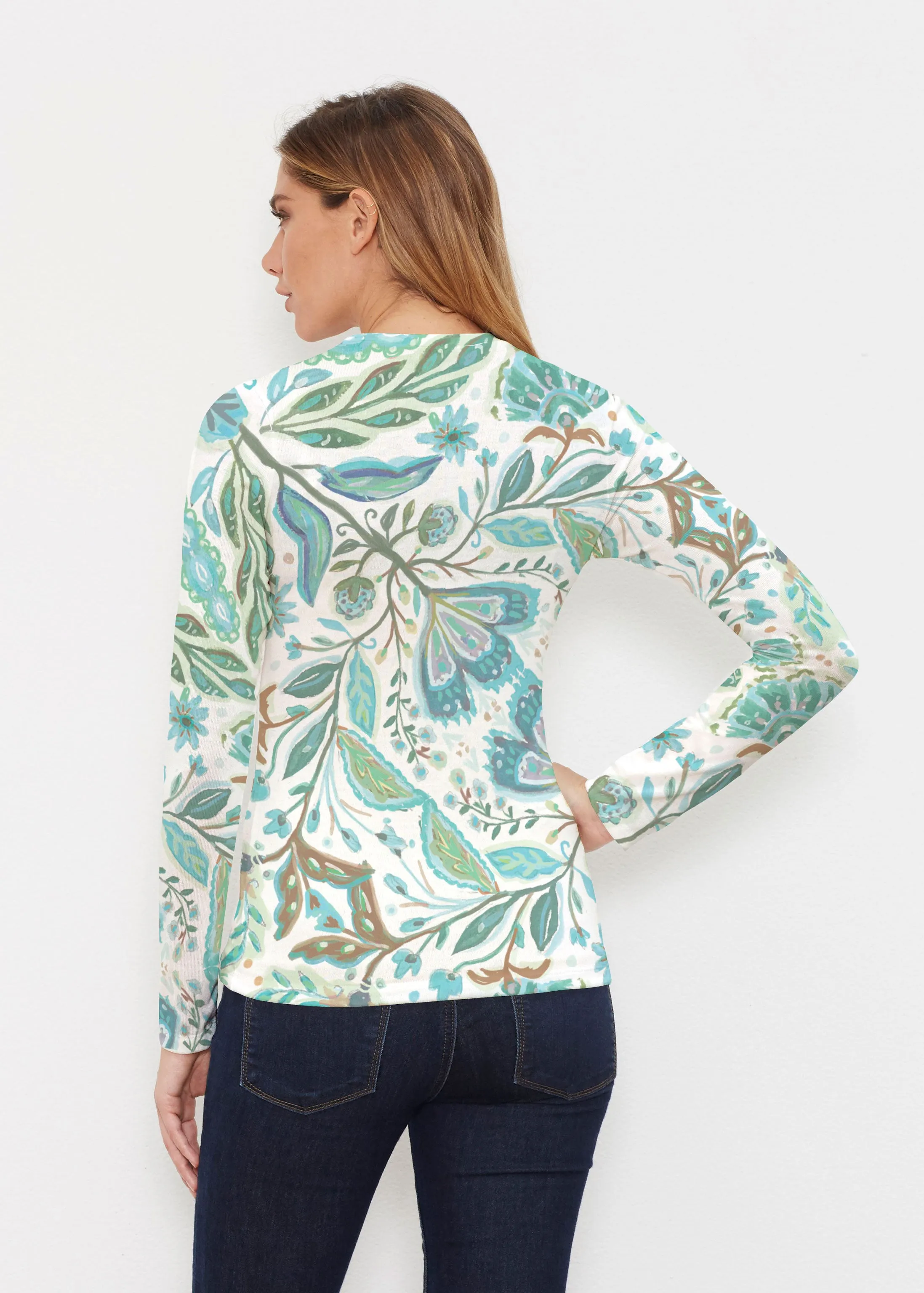 Spring Fantasy Green (17172) ~ Butterknit Long Sleeve V-Neck Top