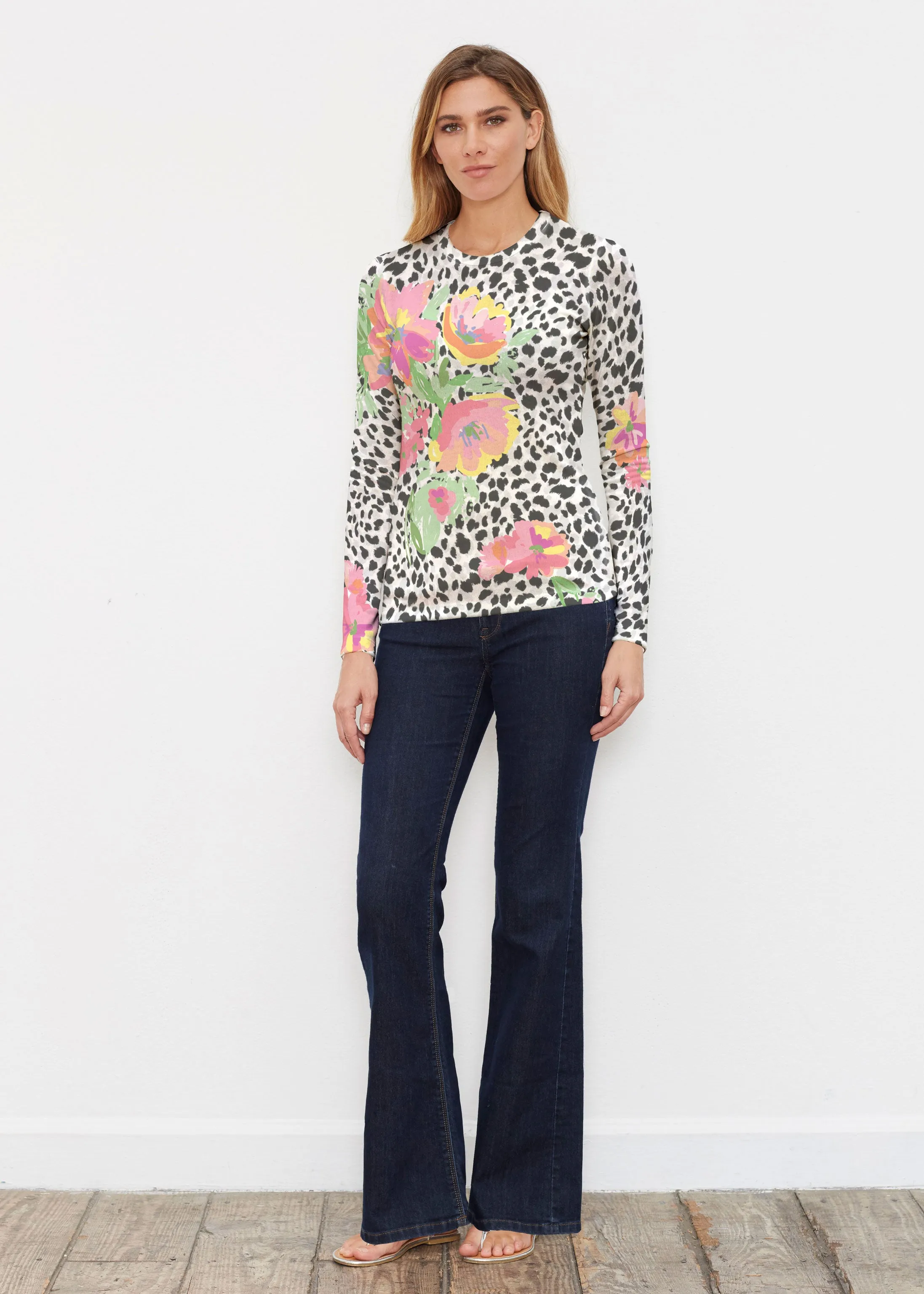 Spring Leopard (14225) ~ Butterknit Long Sleeve Crew Top