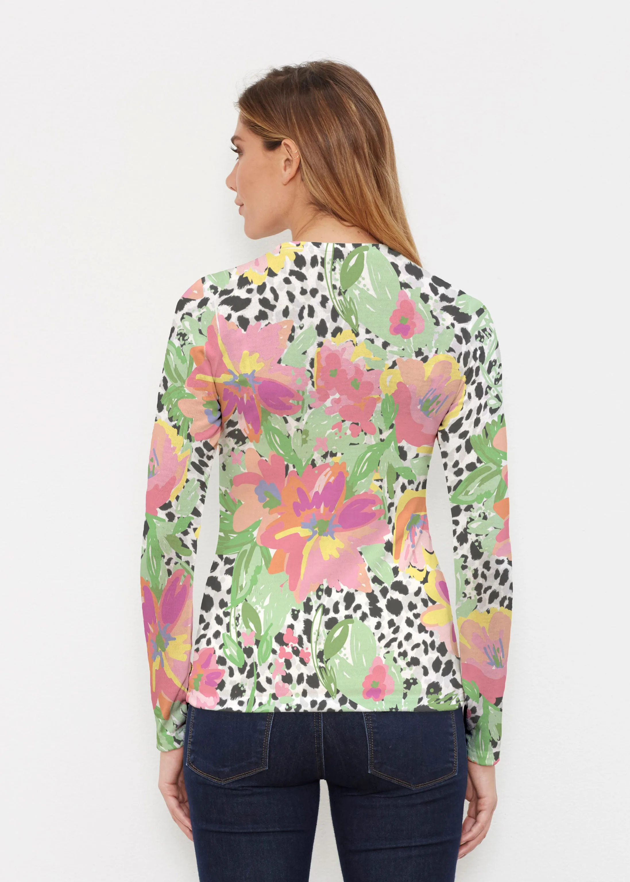 Spring Leopard (14225) ~ Butterknit Long Sleeve Crew Top