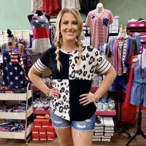Squared Up Leopard Top
