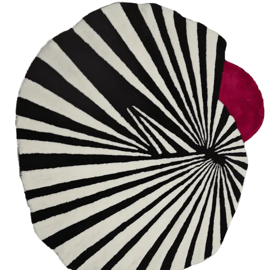 Step onto the Red Sun Hand Tufted Wool Rug