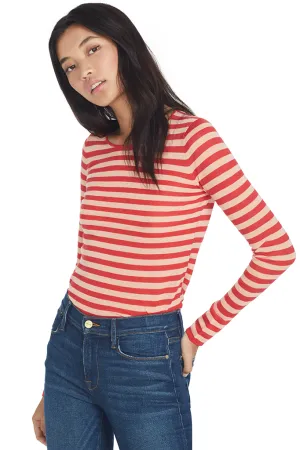 Striped Feather Weight Merino Sweater (Blood Orange)