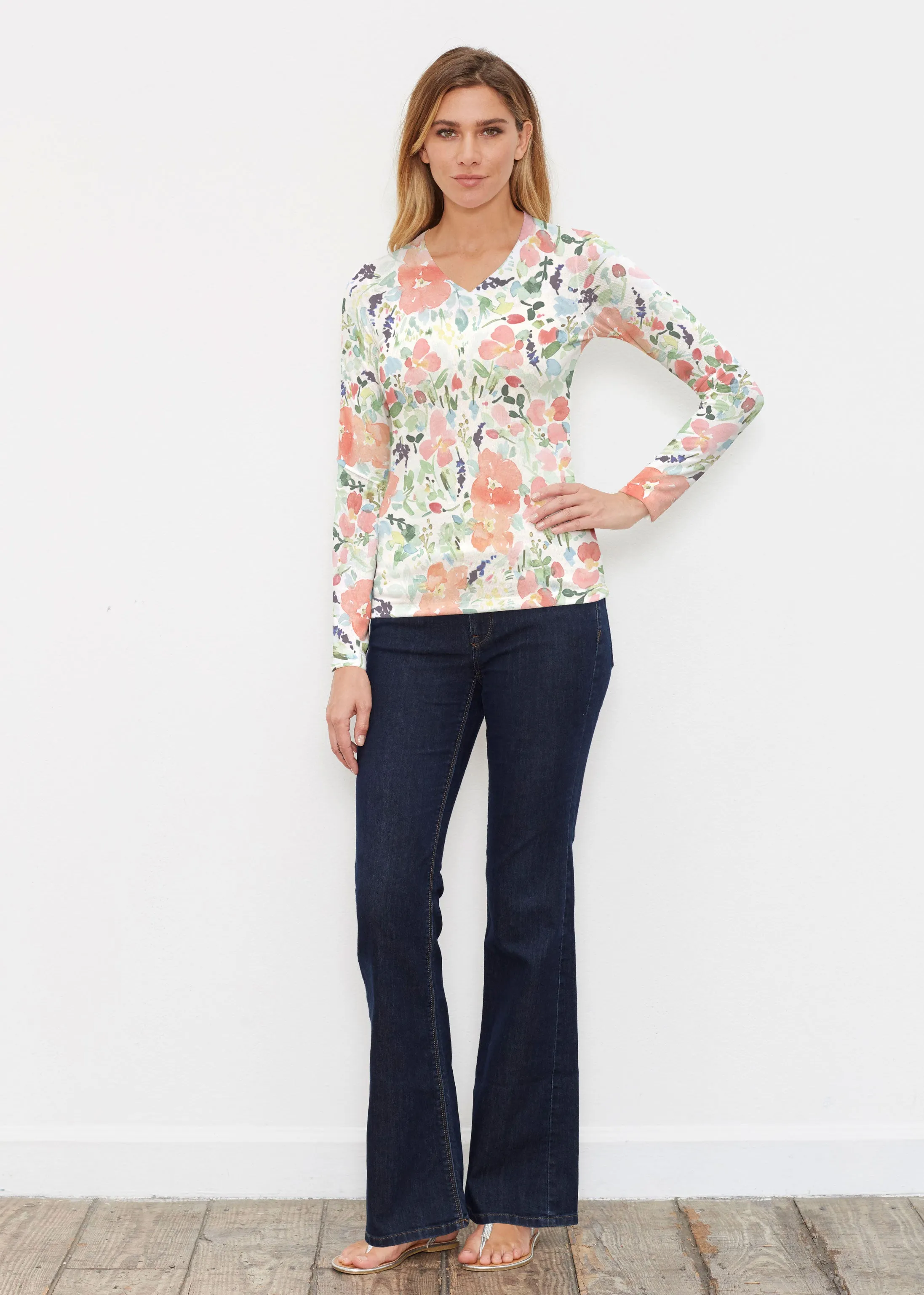 Summer Dreams (7939) ~ Butterknit Long Sleeve V-Neck Top
