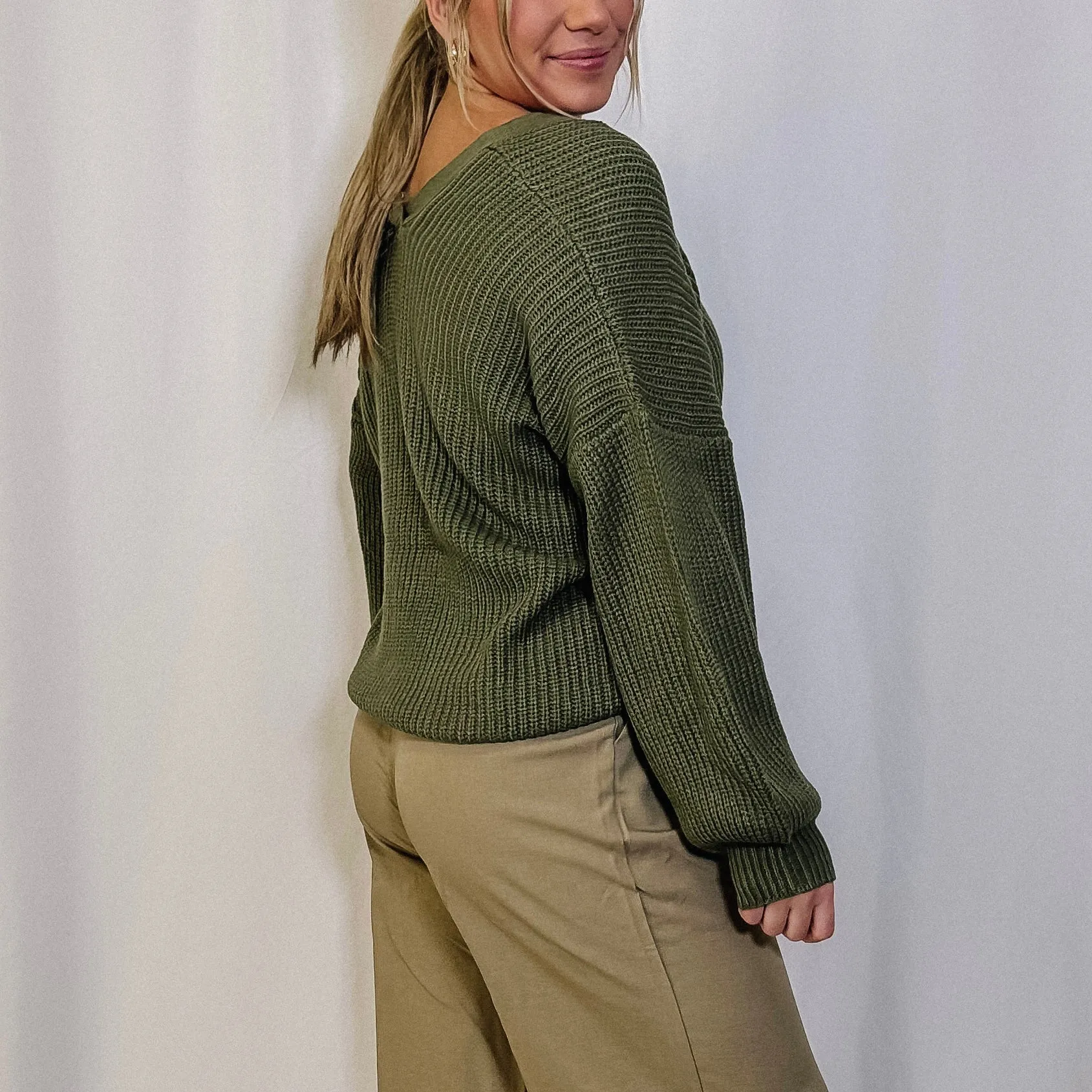 Sweater Weather Cardigan - Olive