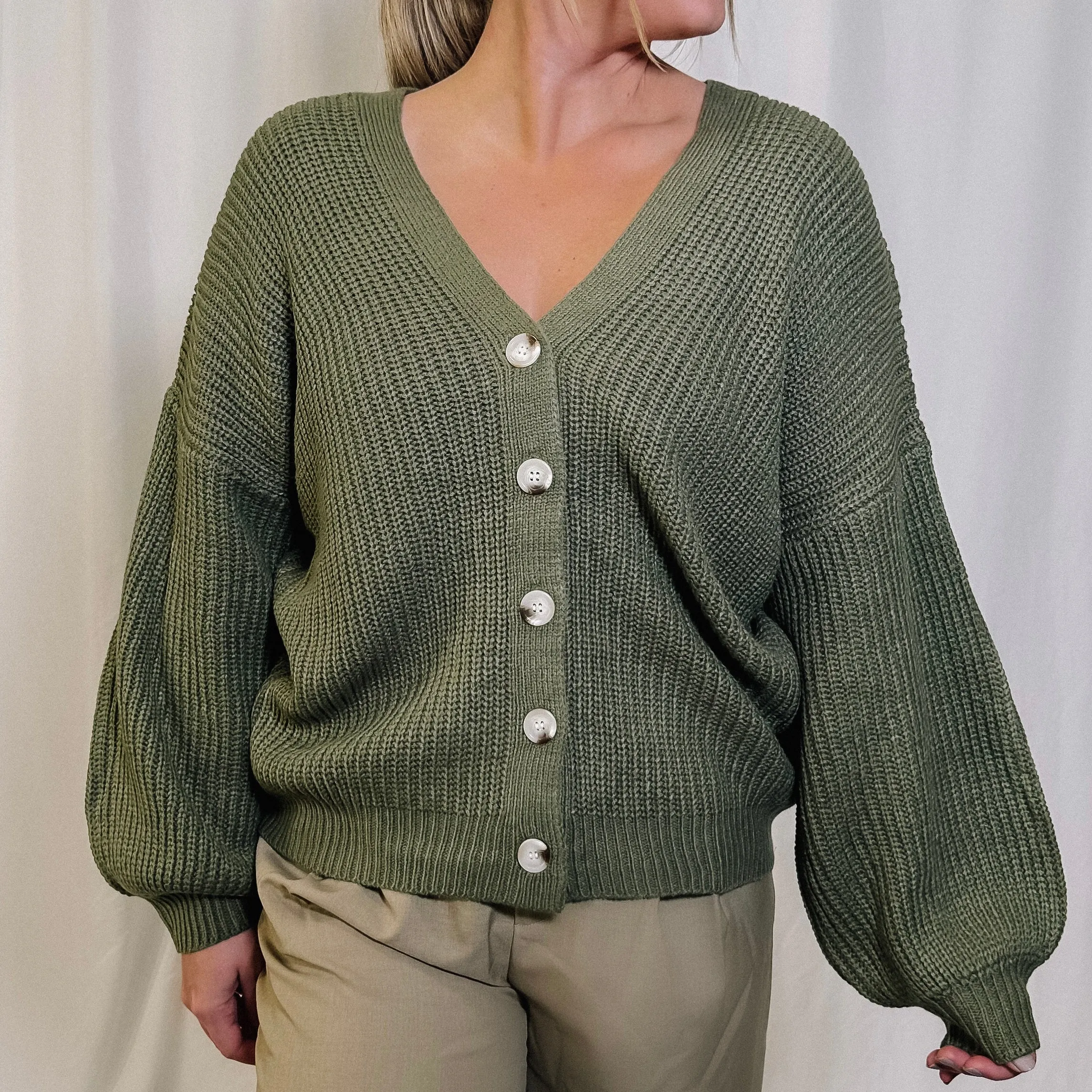 Sweater Weather Cardigan - Olive