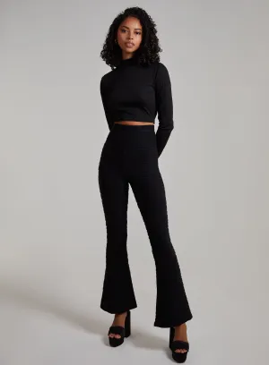 Swirl Rib Flared Trousers