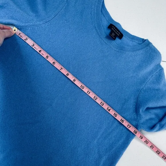 Tahari Cashmere Long Sleeve Sweater Blue