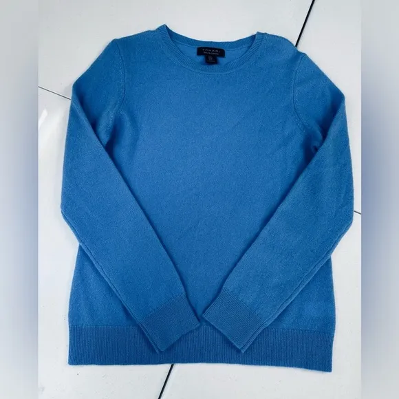 Tahari Cashmere Long Sleeve Sweater Blue
