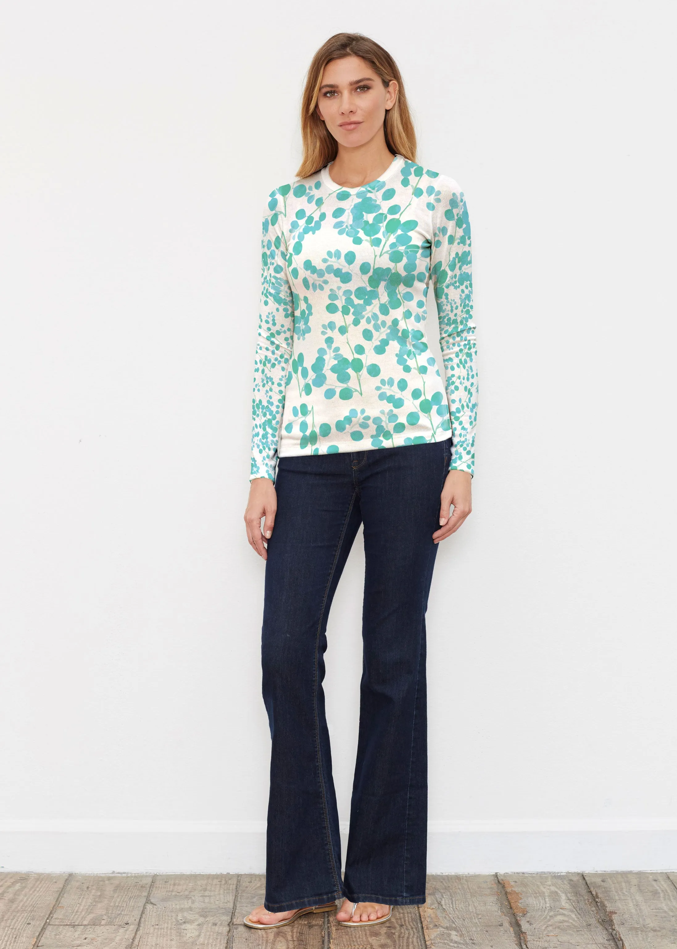 Teal Pome (7863) ~ Butterknit Long Sleeve Crew Top