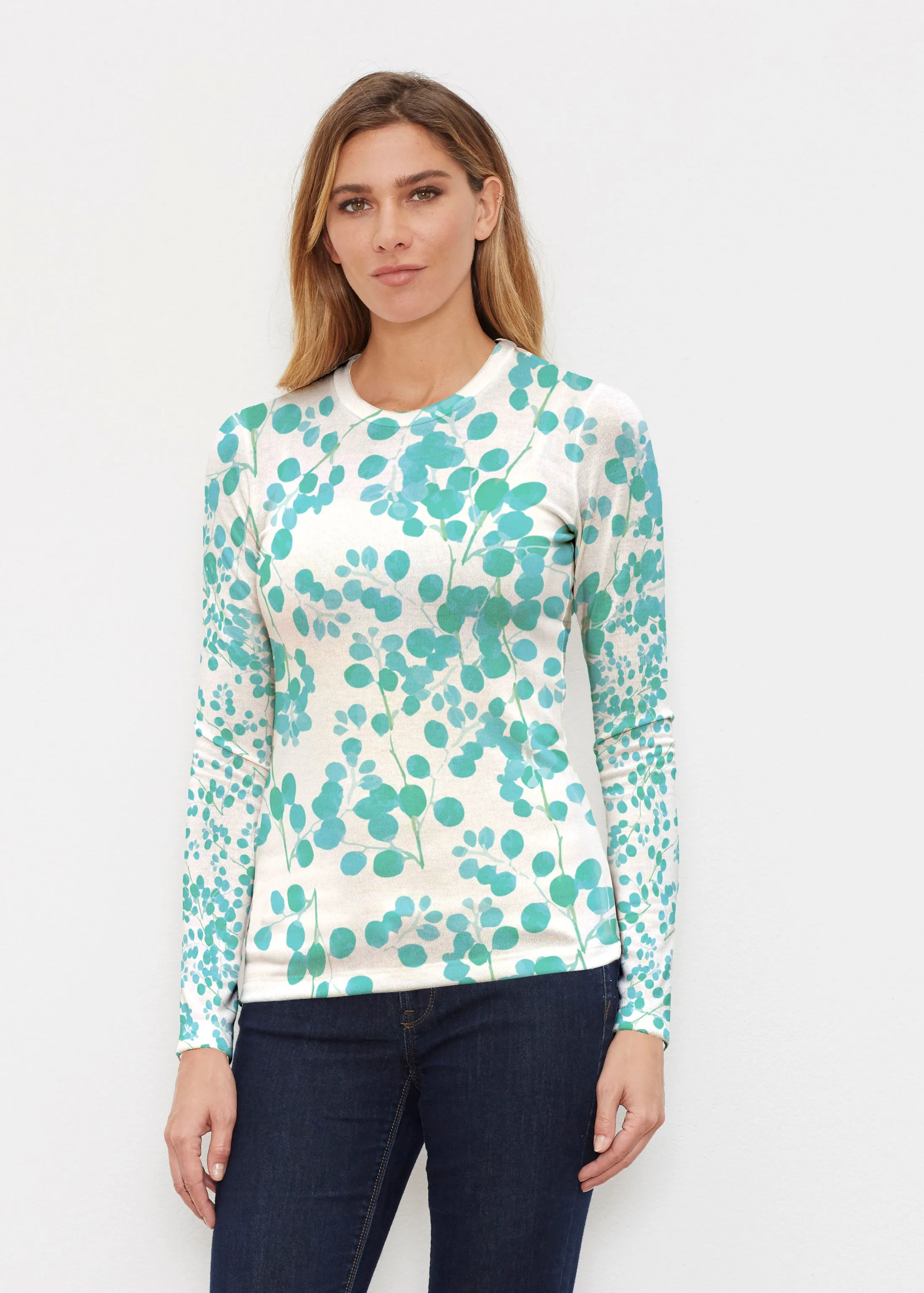Teal Pome (7863) ~ Butterknit Long Sleeve Crew Top