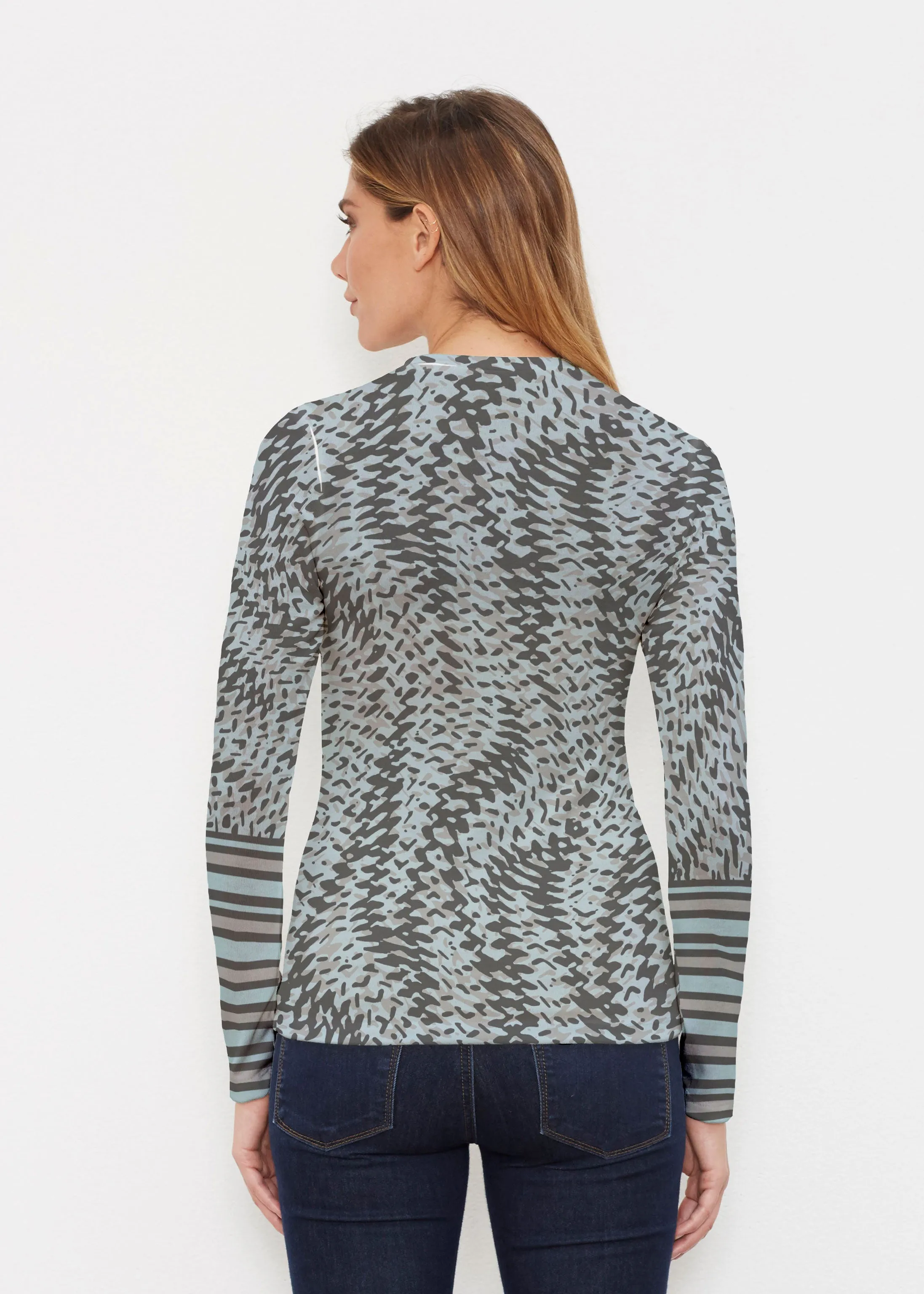 Textured Tracks Black (7720) ~ Butterknit Long Sleeve Crew Top