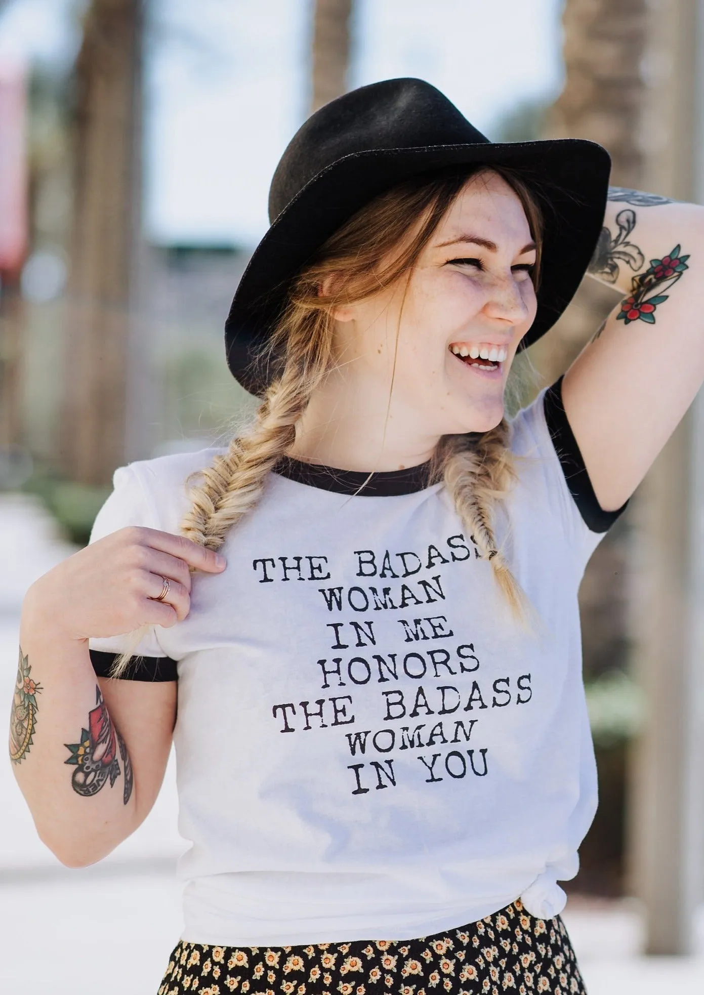 The Badass Woman In Me Honors The Badass Woman In You - Retro Fitted Ringer