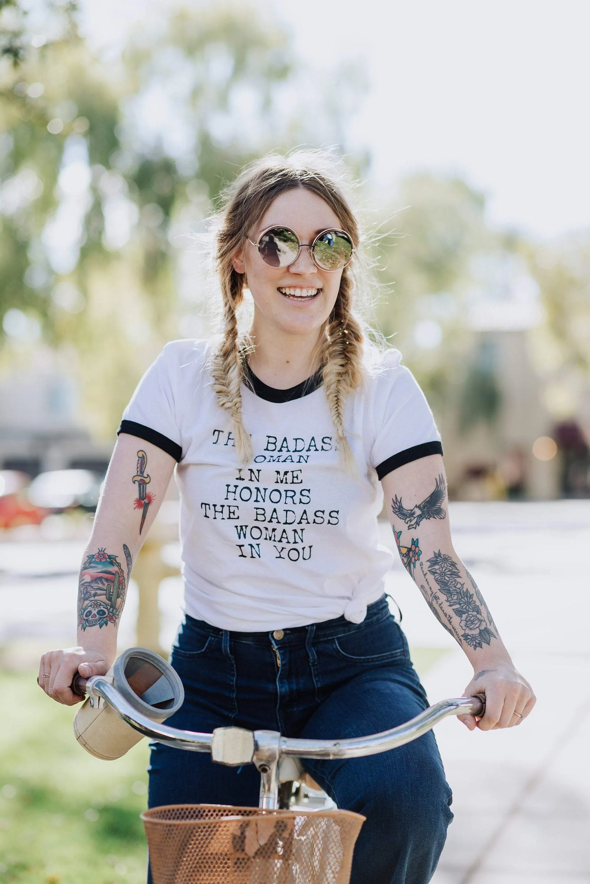 The Badass Woman In Me Honors The Badass Woman In You - Retro Fitted Ringer