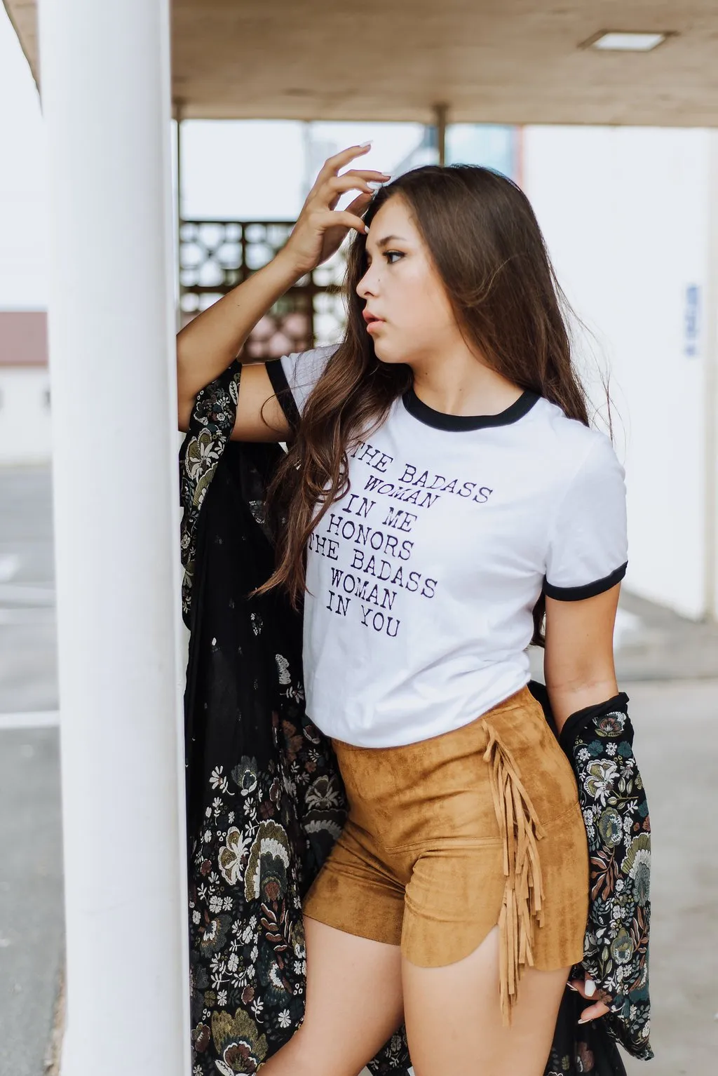 The Badass Woman In Me Honors The Badass Woman In You - Retro Fitted Ringer