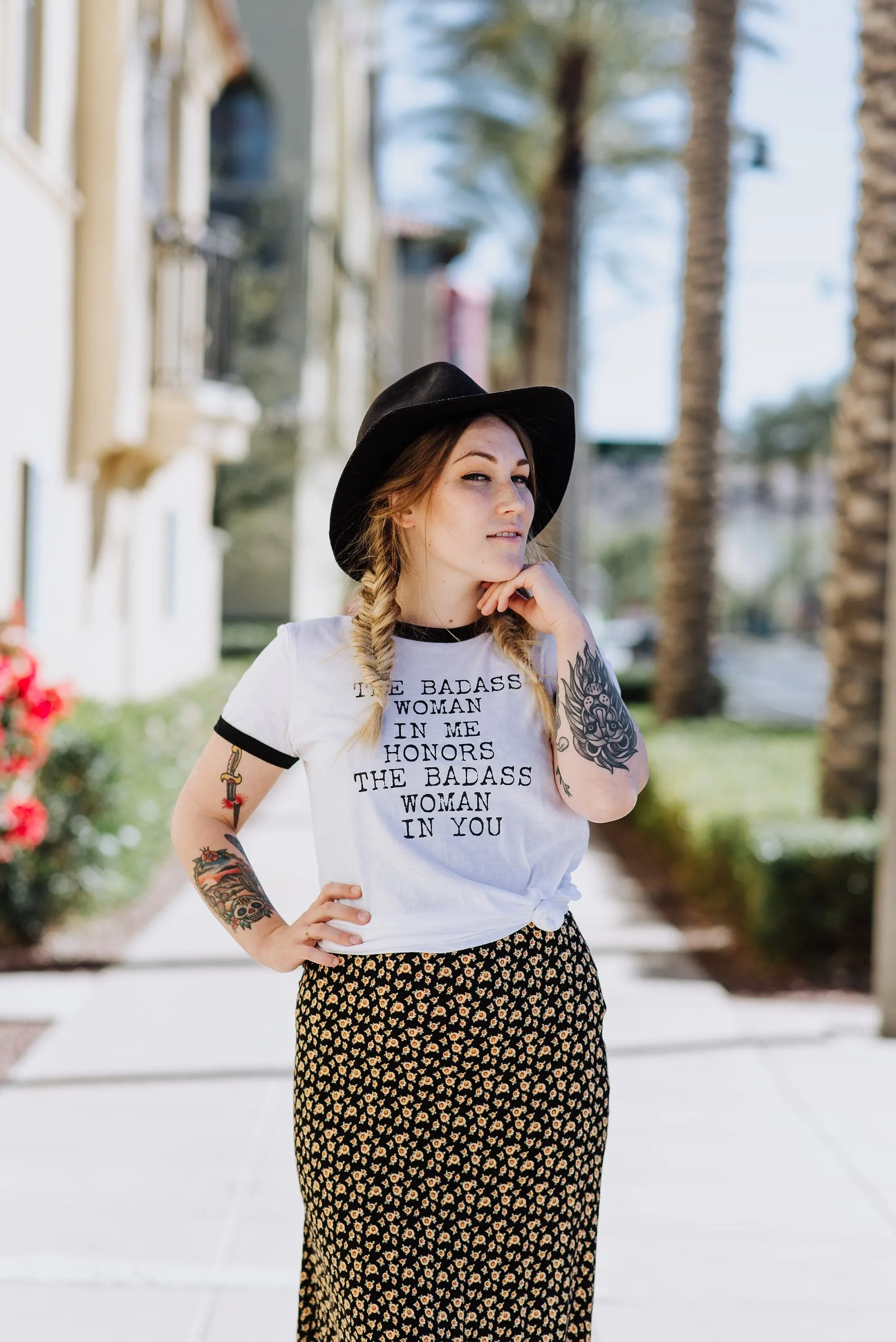 The Badass Woman In Me Honors The Badass Woman In You - Retro Fitted Ringer