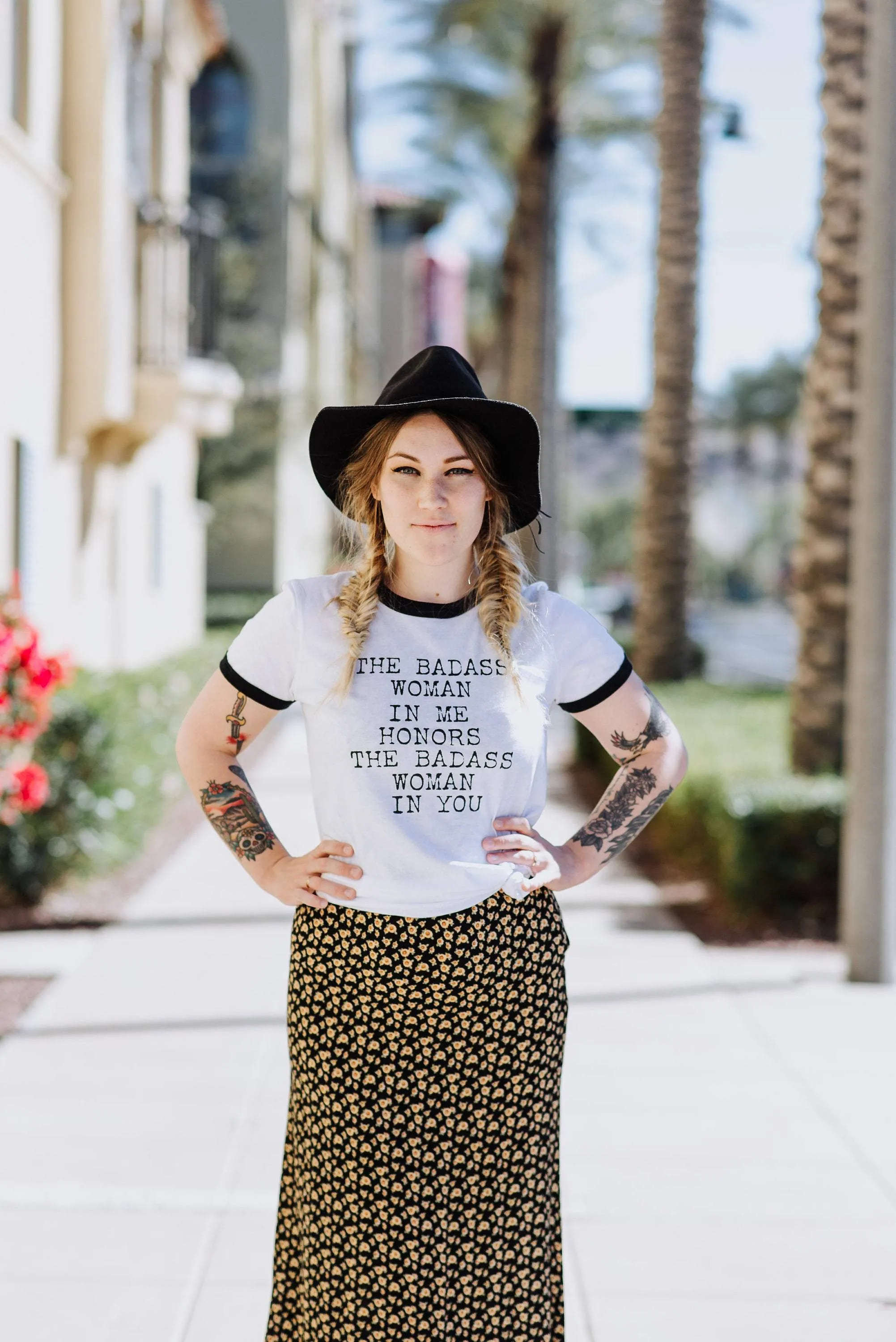 The Badass Woman In Me Honors The Badass Woman In You - Retro Fitted Ringer