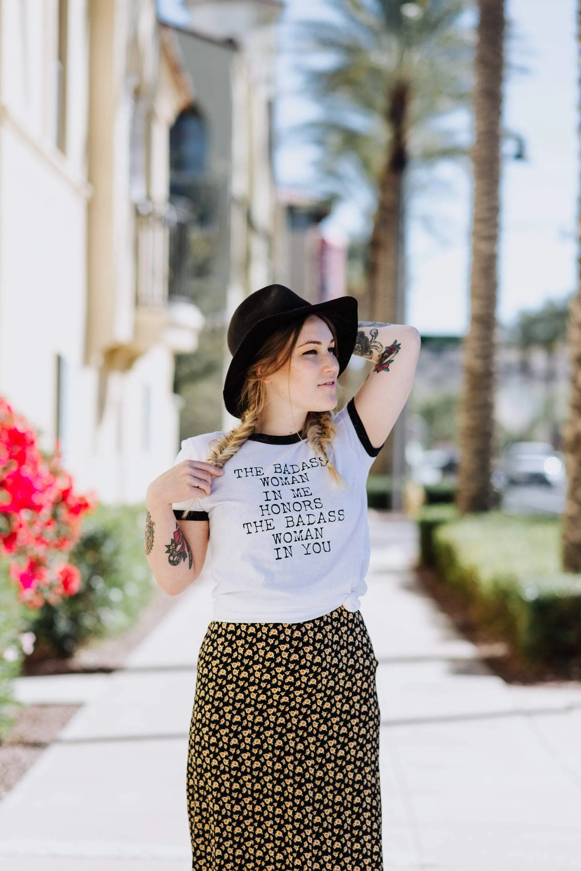 The Badass Woman In Me Honors The Badass Woman In You - Retro Fitted Ringer
