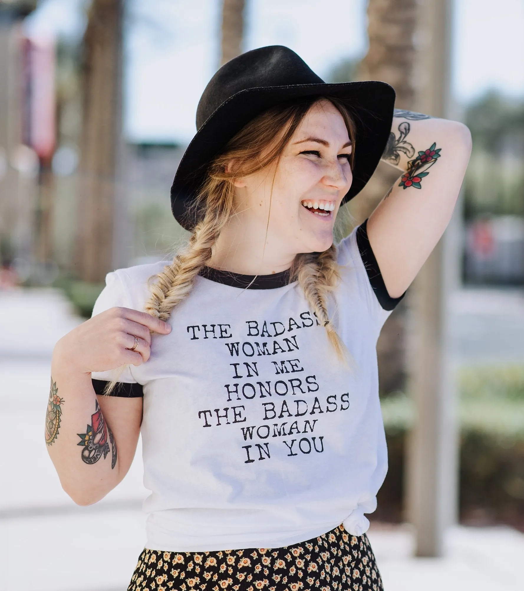 The Badass Woman In Me Honors The Badass Woman In You - Retro Fitted Ringer