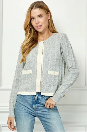 The Cable Cardigan - Grey