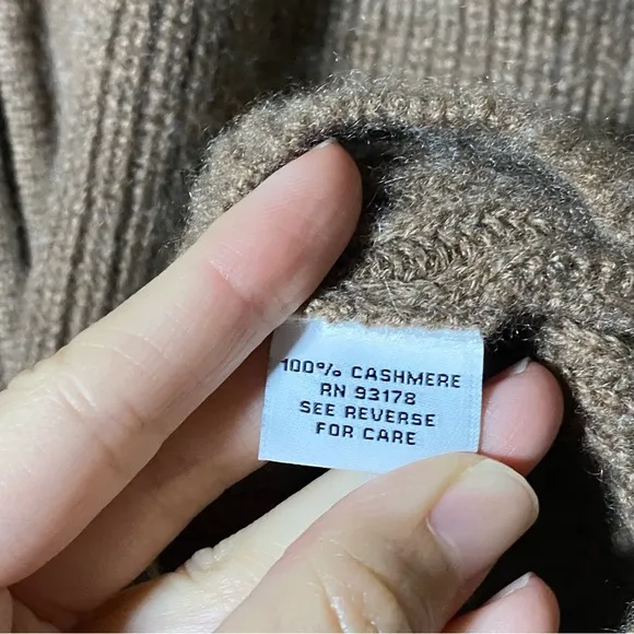 The Cashmere Project Cashmere Brown Full Zip Up Vest Sleeveless Sweater Large L