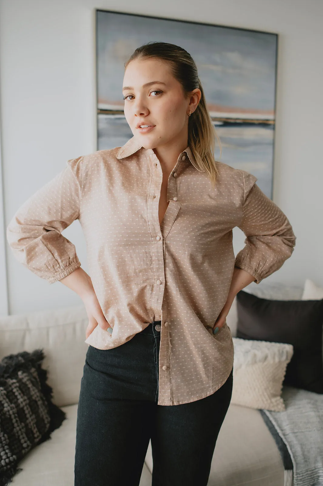 The Gabie Shirt - Toasted Coconut