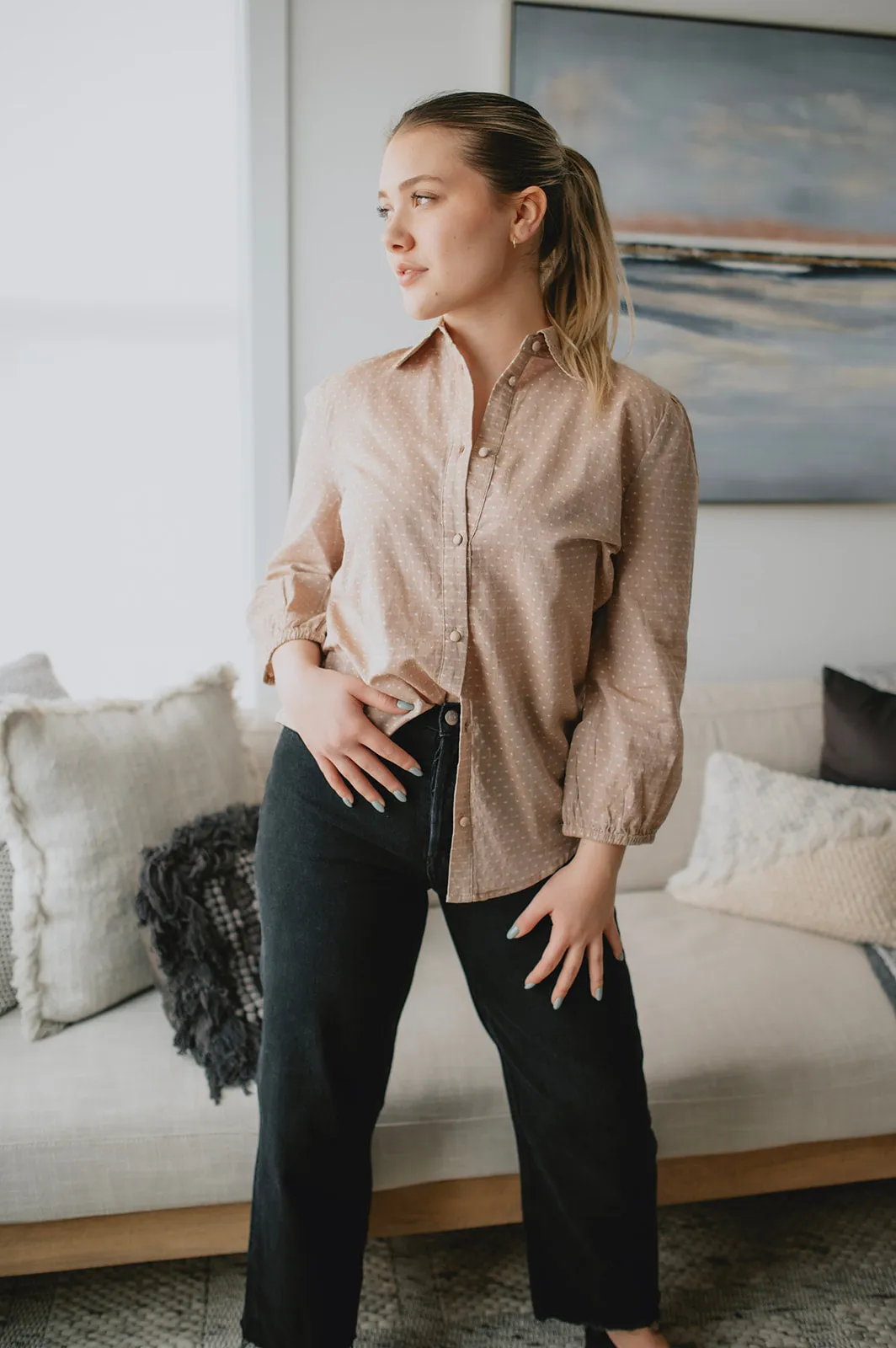 The Gabie Shirt - Toasted Coconut
