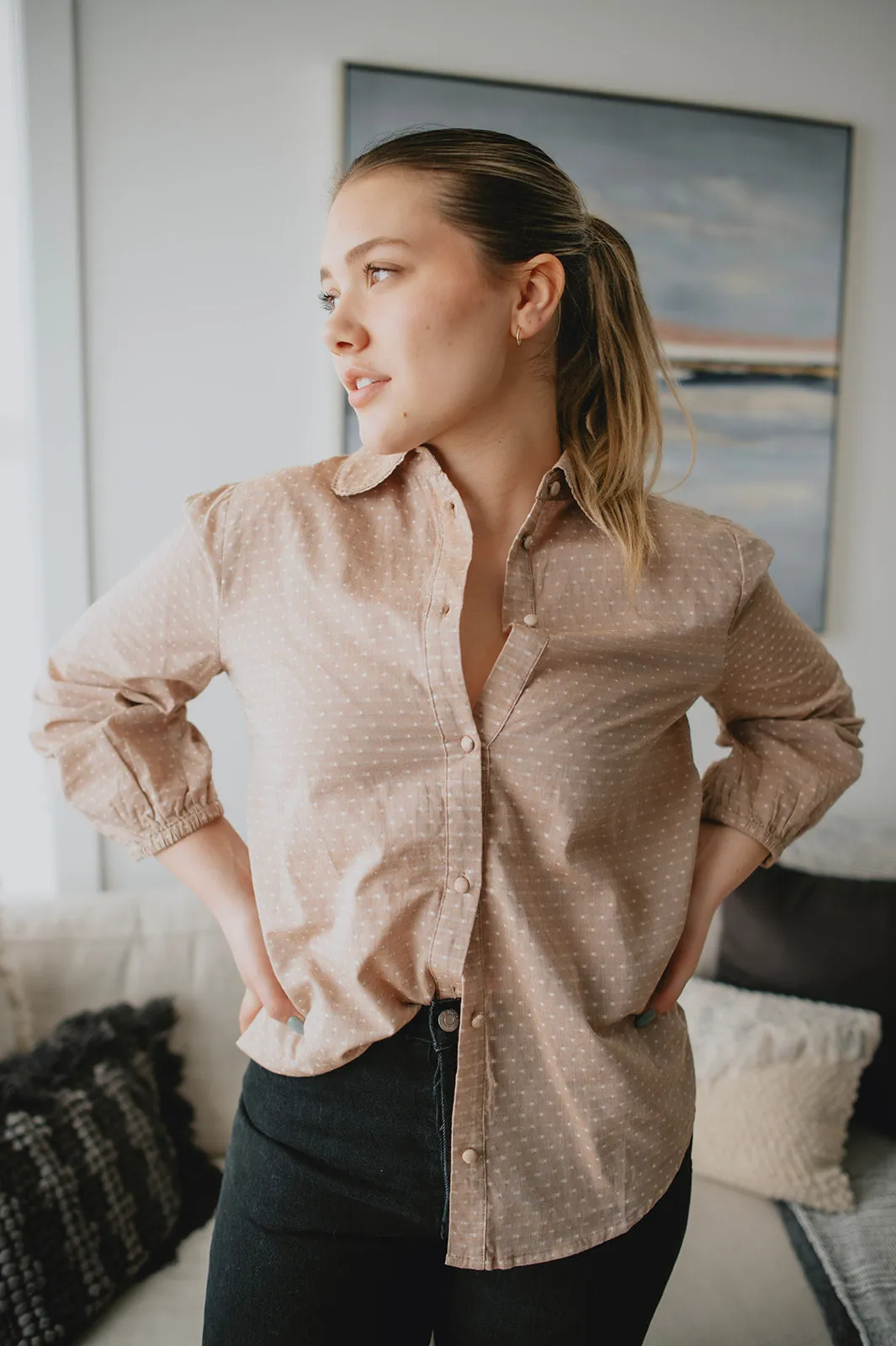 The Gabie Shirt - Toasted Coconut
