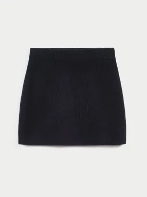 The Rahni Ribbed Mini Skirt in Cashmere
