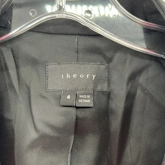 Theory Lanai Open Blazer In Sevona Stretch Wool - Black - 4