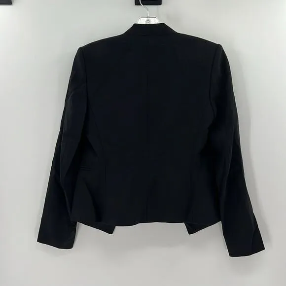 Theory Lanai Open Blazer In Sevona Stretch Wool - Black - 4