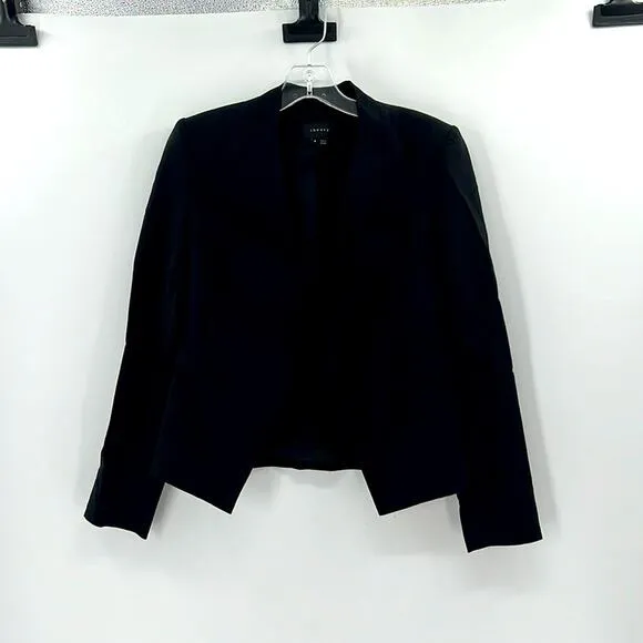Theory Lanai Open Blazer In Sevona Stretch Wool - Black - 4