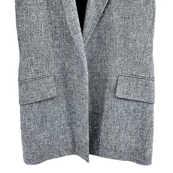 Theory Womens Sedeia Linen Crepe Vest Size 2 Gray Speckled Boucle Structured
